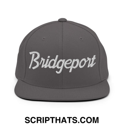 Bridgeport Script Snapback Hat Dark Grey