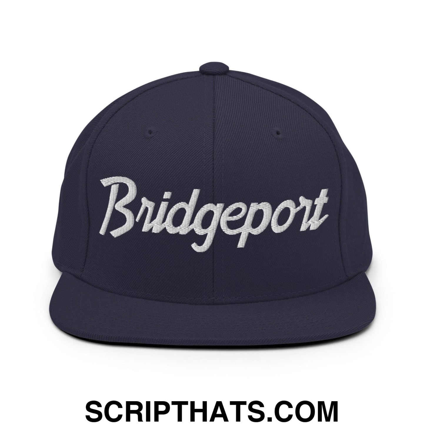 Bridgeport Script Snapback Hat Navy