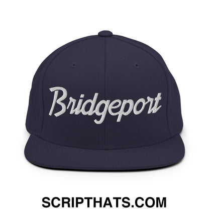 Bridgeport Script Snapback Hat Navy