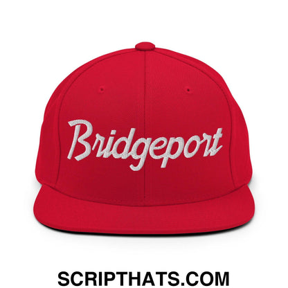 Bridgeport Script Snapback Hat Red