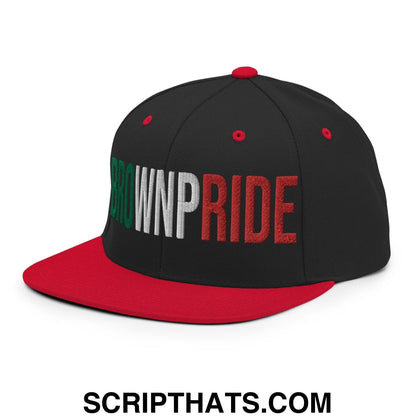 Brown Pride Livin' In The Barrio Snapback Hat Black Red
