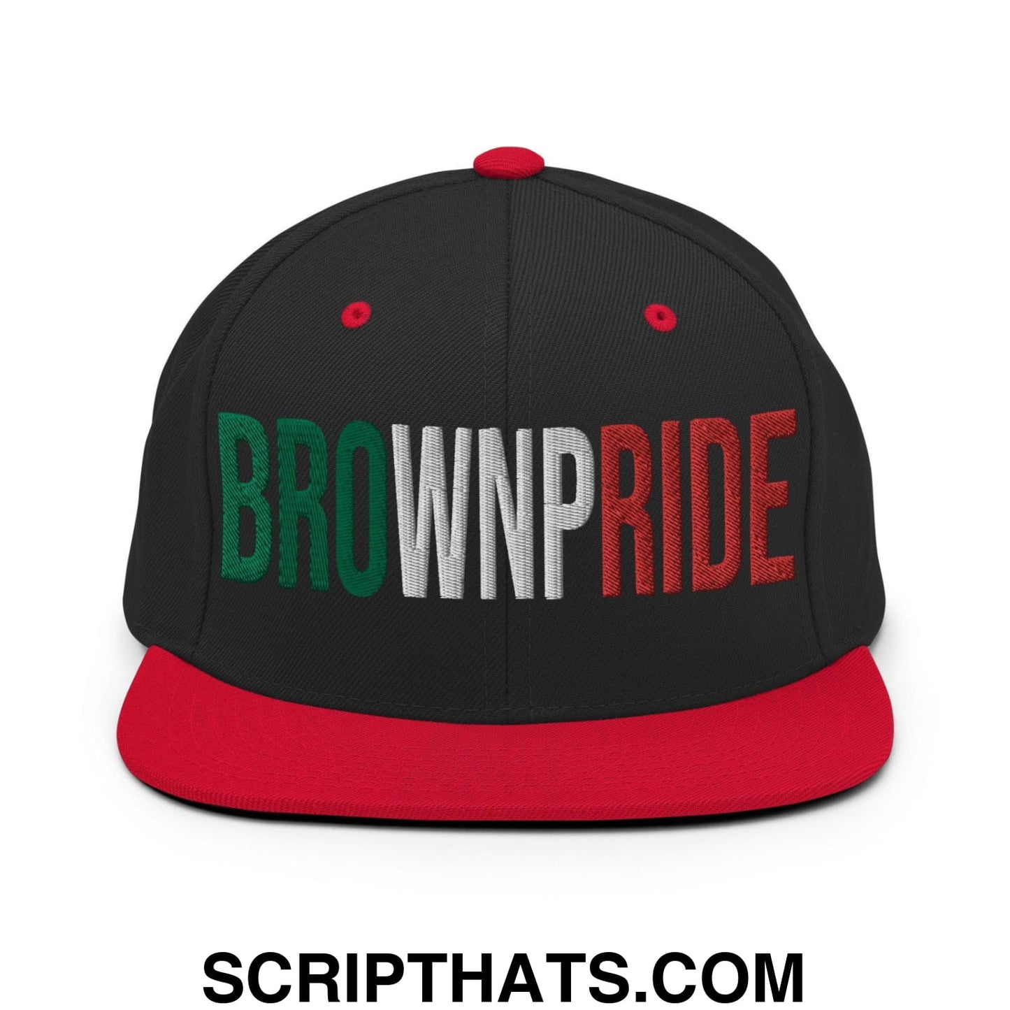 Brown Pride Livin' In The Barrio Snapback Hat Black Red