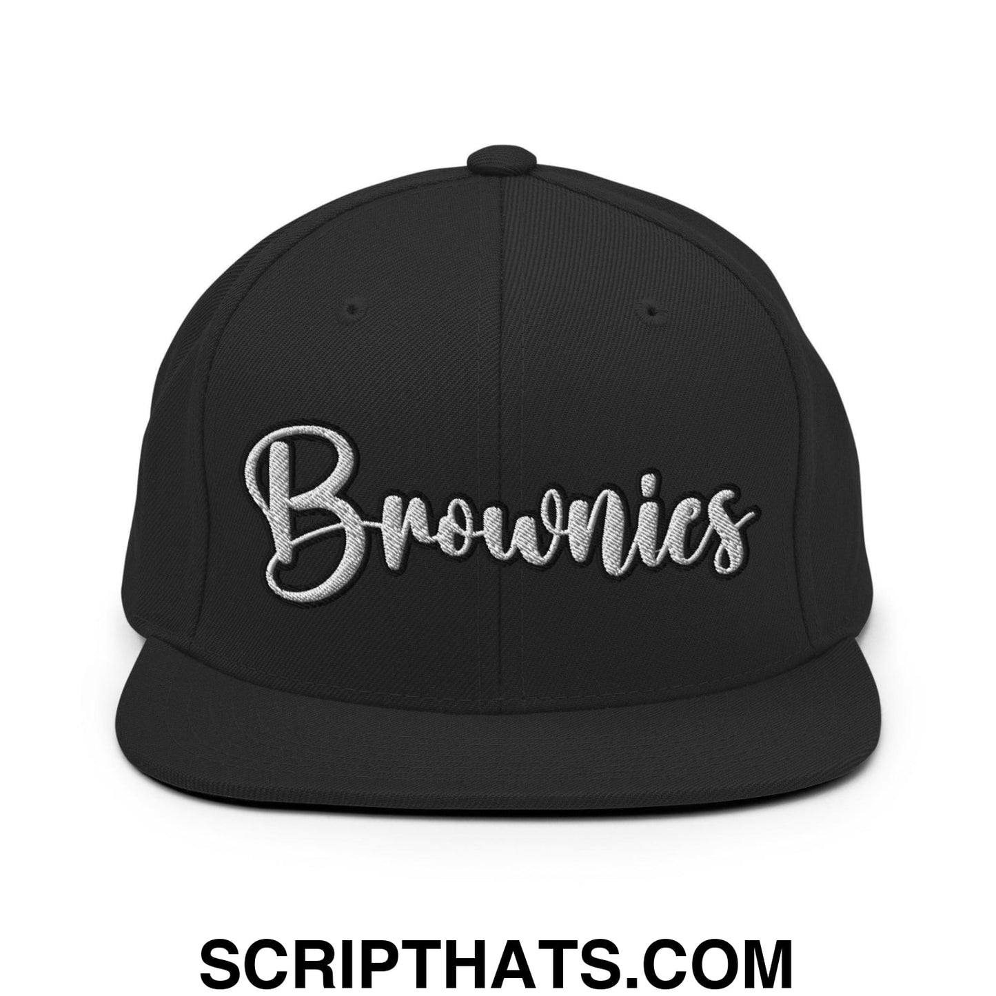Brownies Script Snapback Hat Black