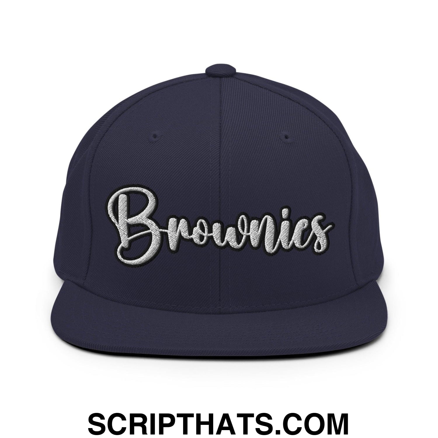 Brownies Script Snapback Hat Navy