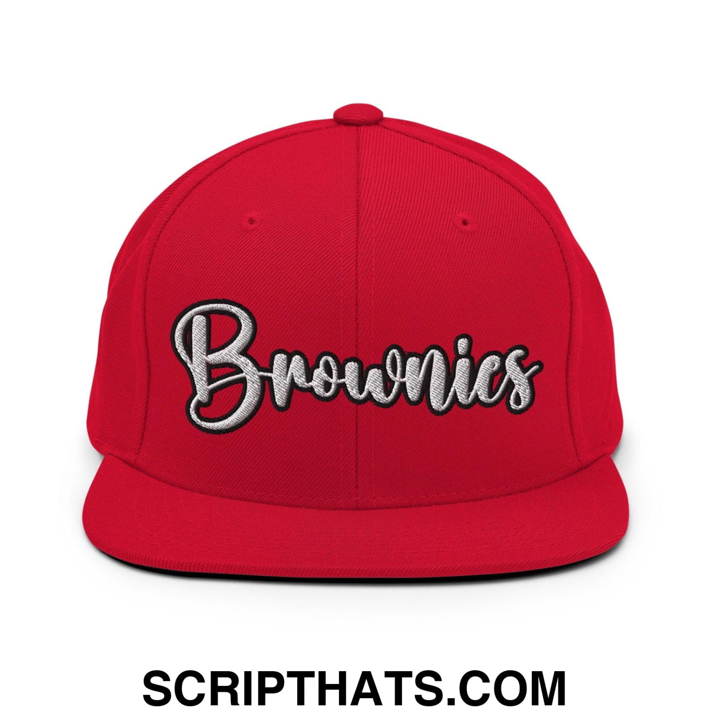 Brownies Script Snapback Hat Red