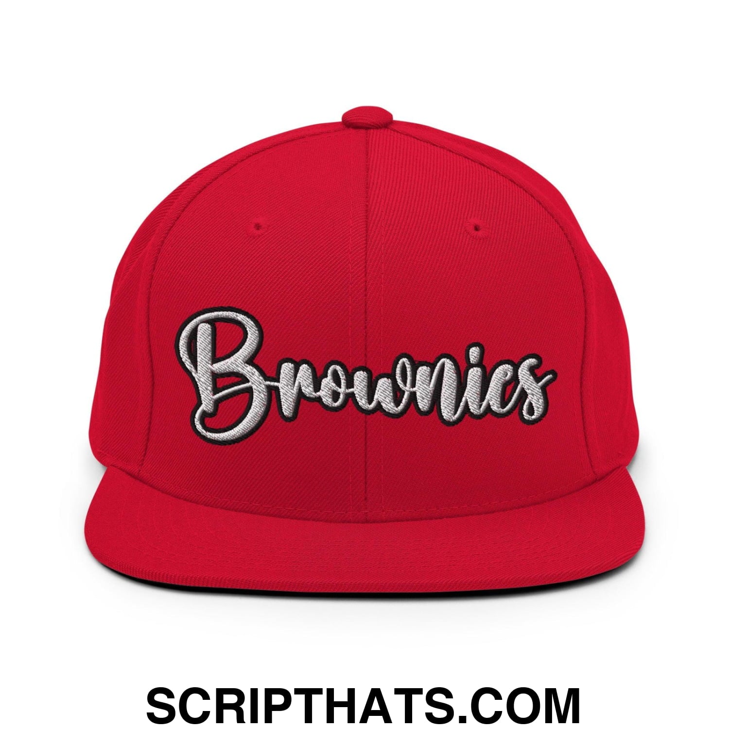 Brownies Script Snapback Hat Red