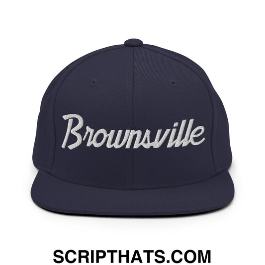 Brownsville Script Snapback Hat Navy