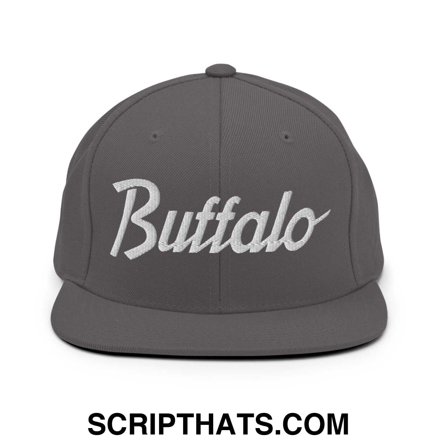 Buffalo Script Snapback Hat Dark Grey