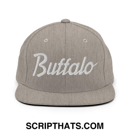 Buffalo Script Snapback Hat Heather Grey