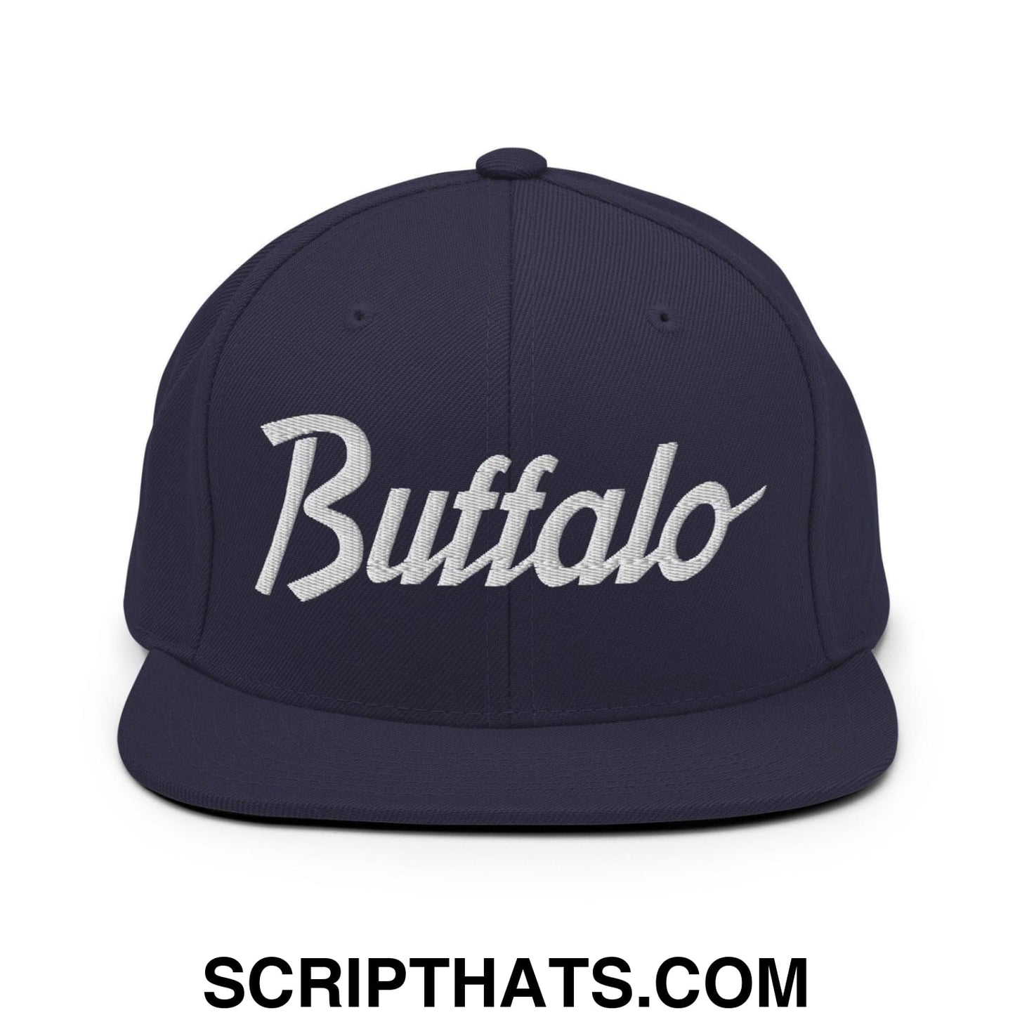 Buffalo Script Snapback Hat Navy