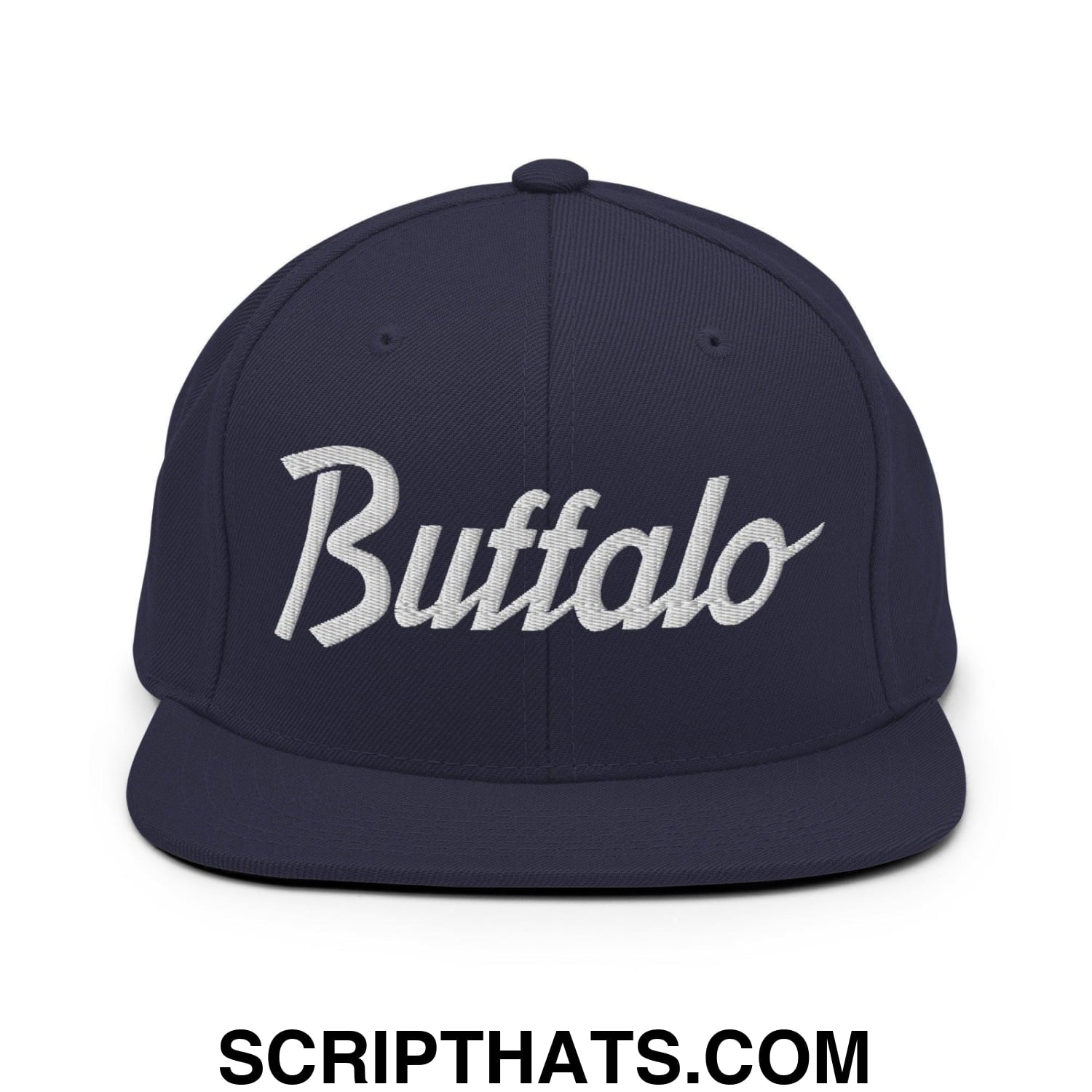 Buffalo Script Snapback Hat Navy