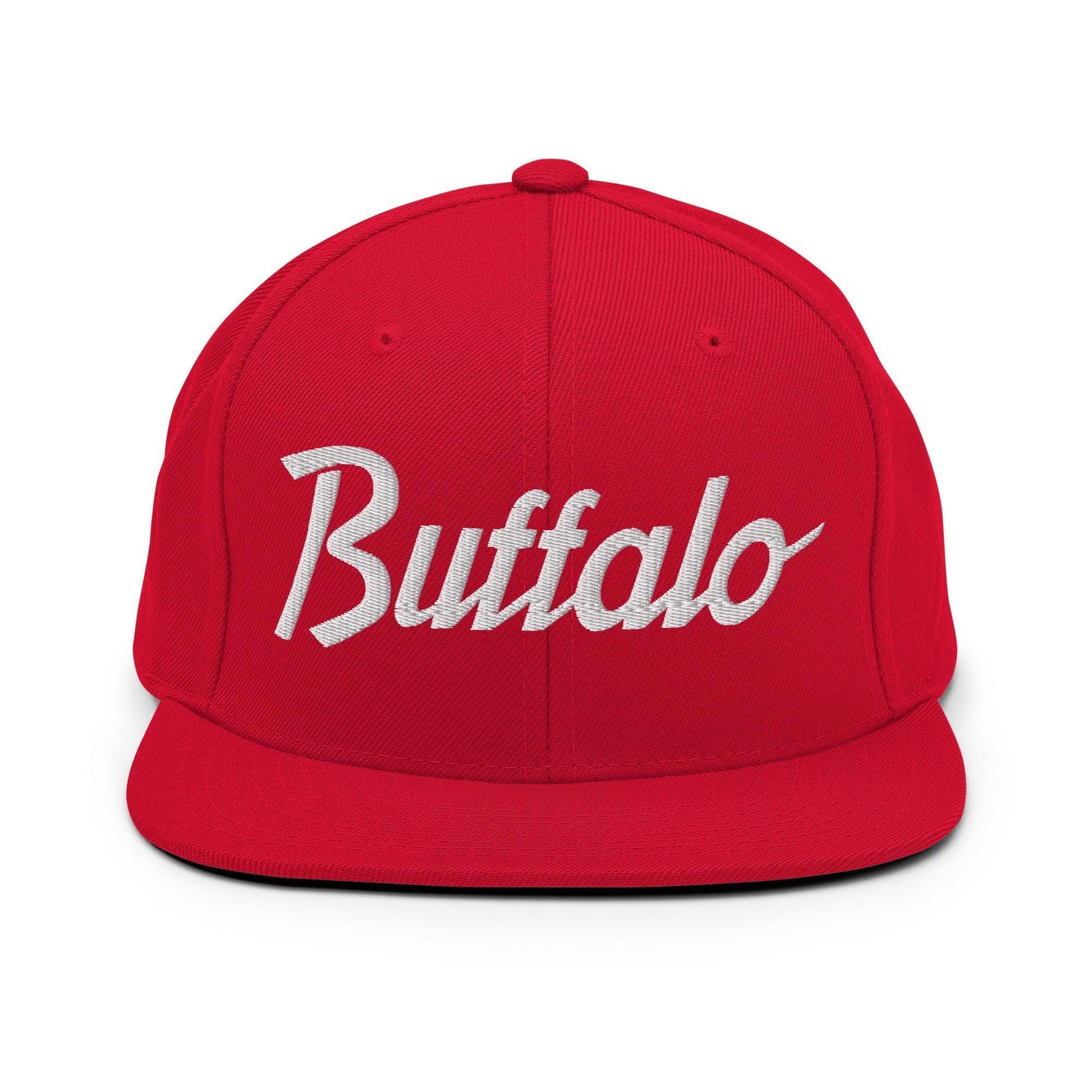 Buffalo Script Snapback Hat Red