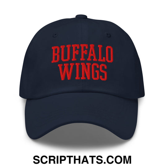 Buffalo Wings Chicken Wings Embroidered Unstructured Dad Hat Navy