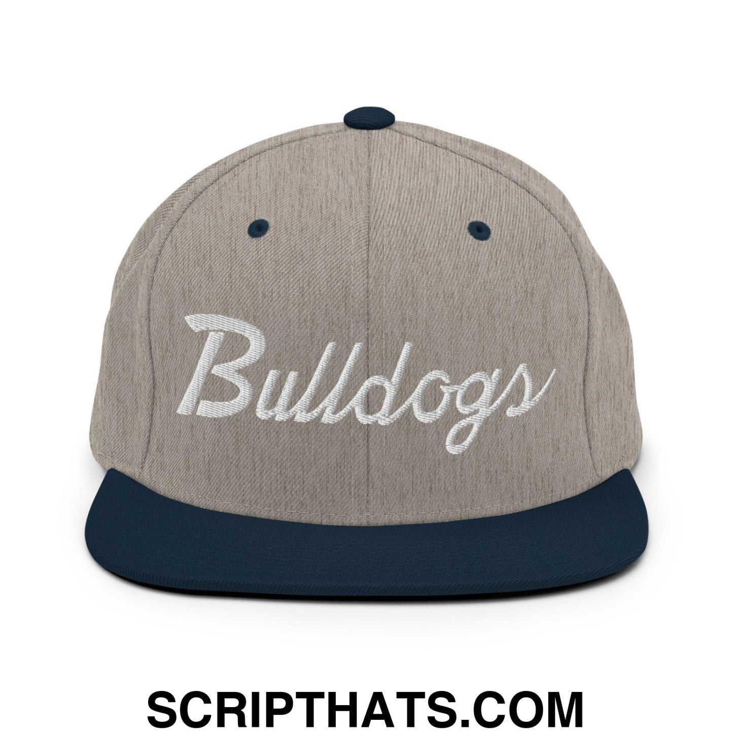 Bulldogs School Mascot Script Snapback Hat
