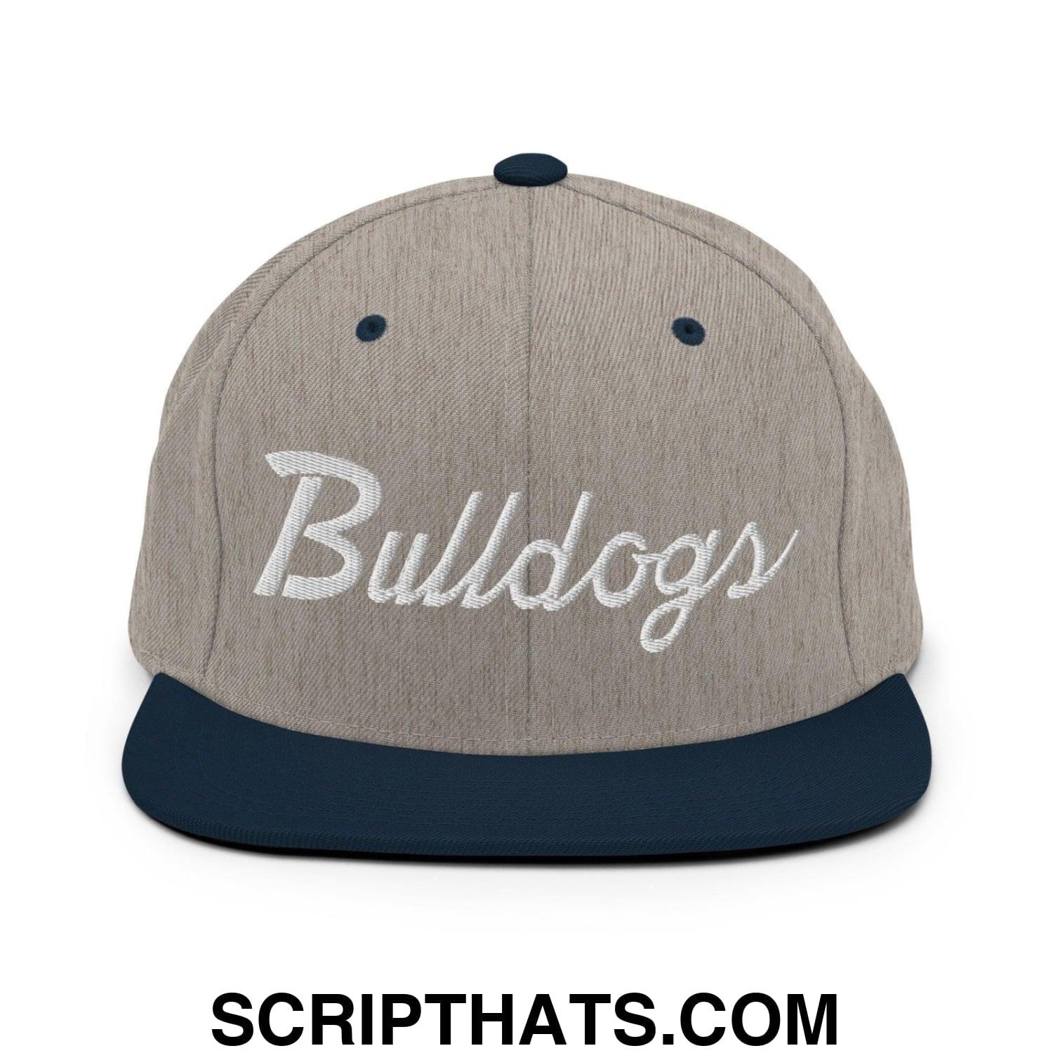 Bulldogs School Mascot Script Snapback Hat