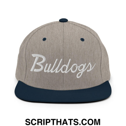 Bulldogs School Mascot Script Snapback Hat