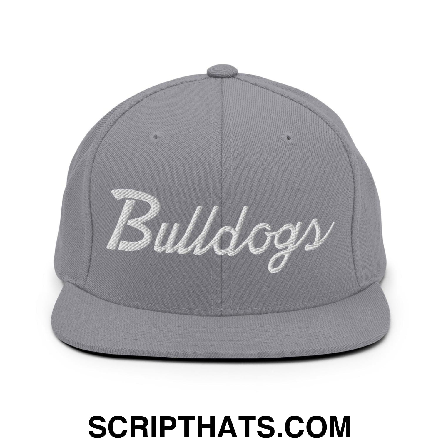 Bulldogs School Mascot Script Snapback Hat