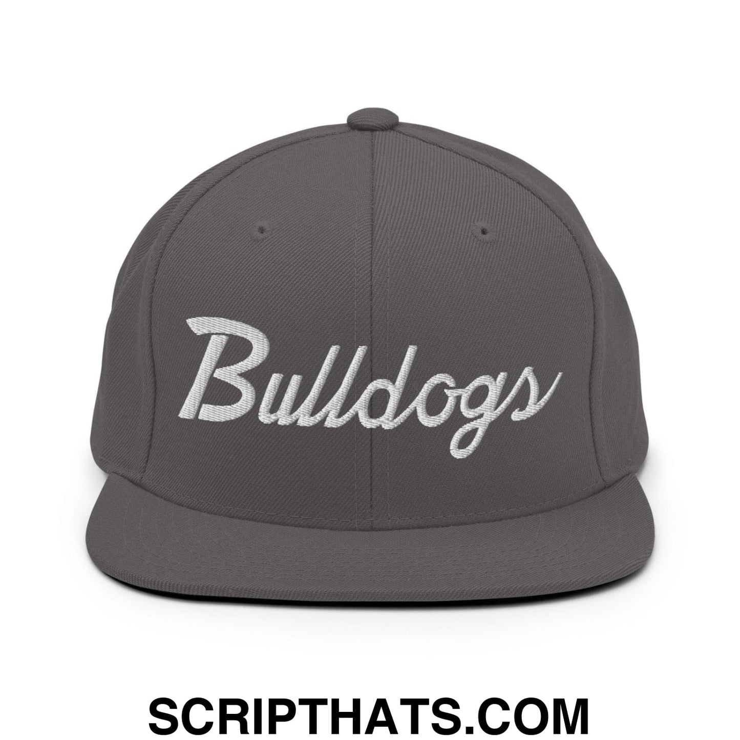 Bulldogs School Mascot Script Snapback Hat