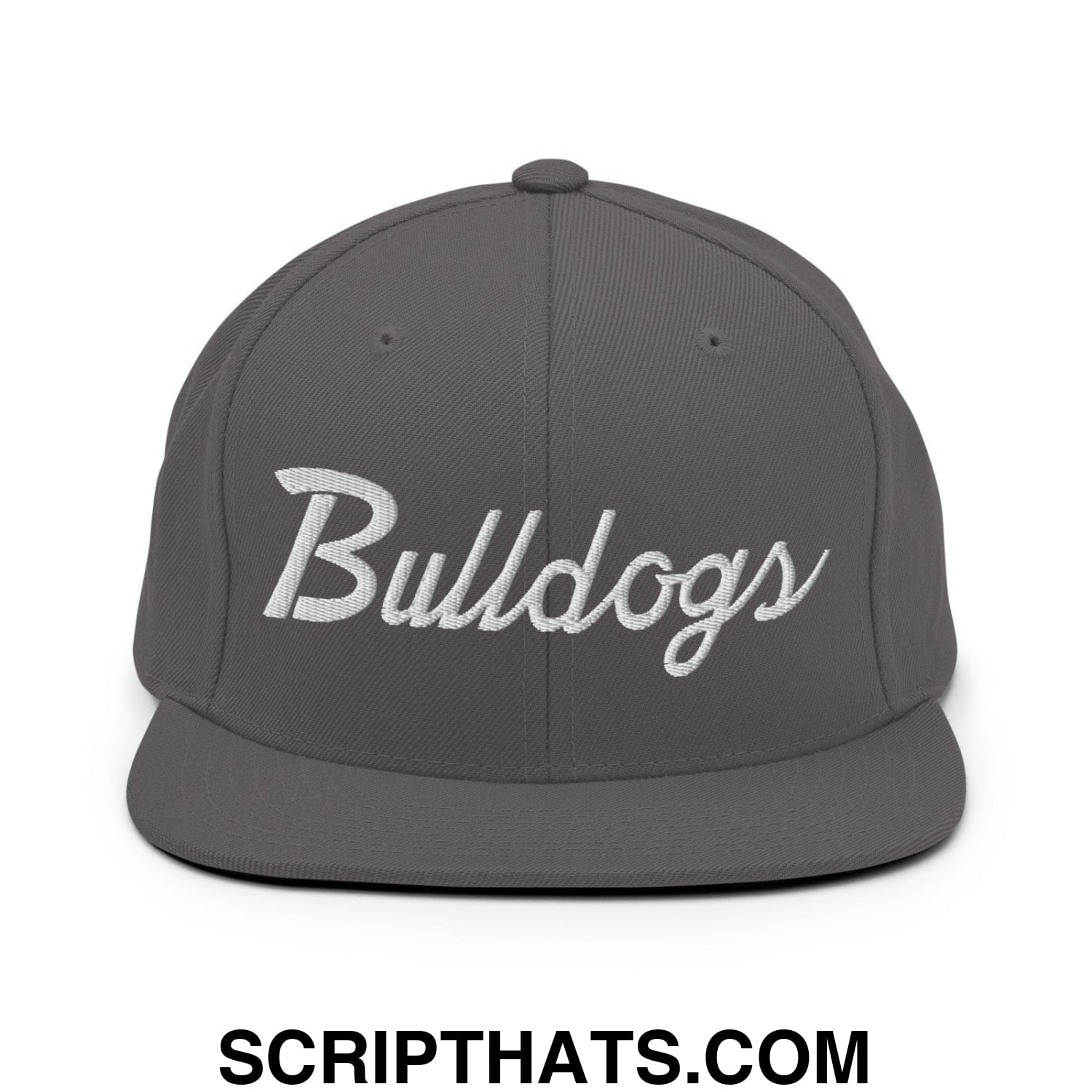 Bulldogs School Mascot Script Snapback Hat