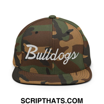 Bulldogs School Mascot Script Snapback Hat
