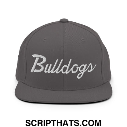 Bulldogs School Mascot Script Snapback Hat Dark Grey