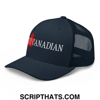 Buy Canadian Maple Leaf Embroidered Mesh Trucker Hat Navy