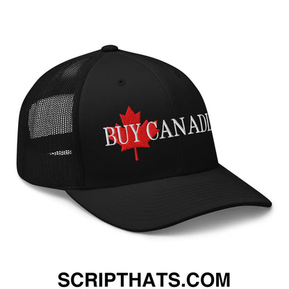 Buy Canadian Maple Leaf Embroidered Mesh Trucker Hat Black