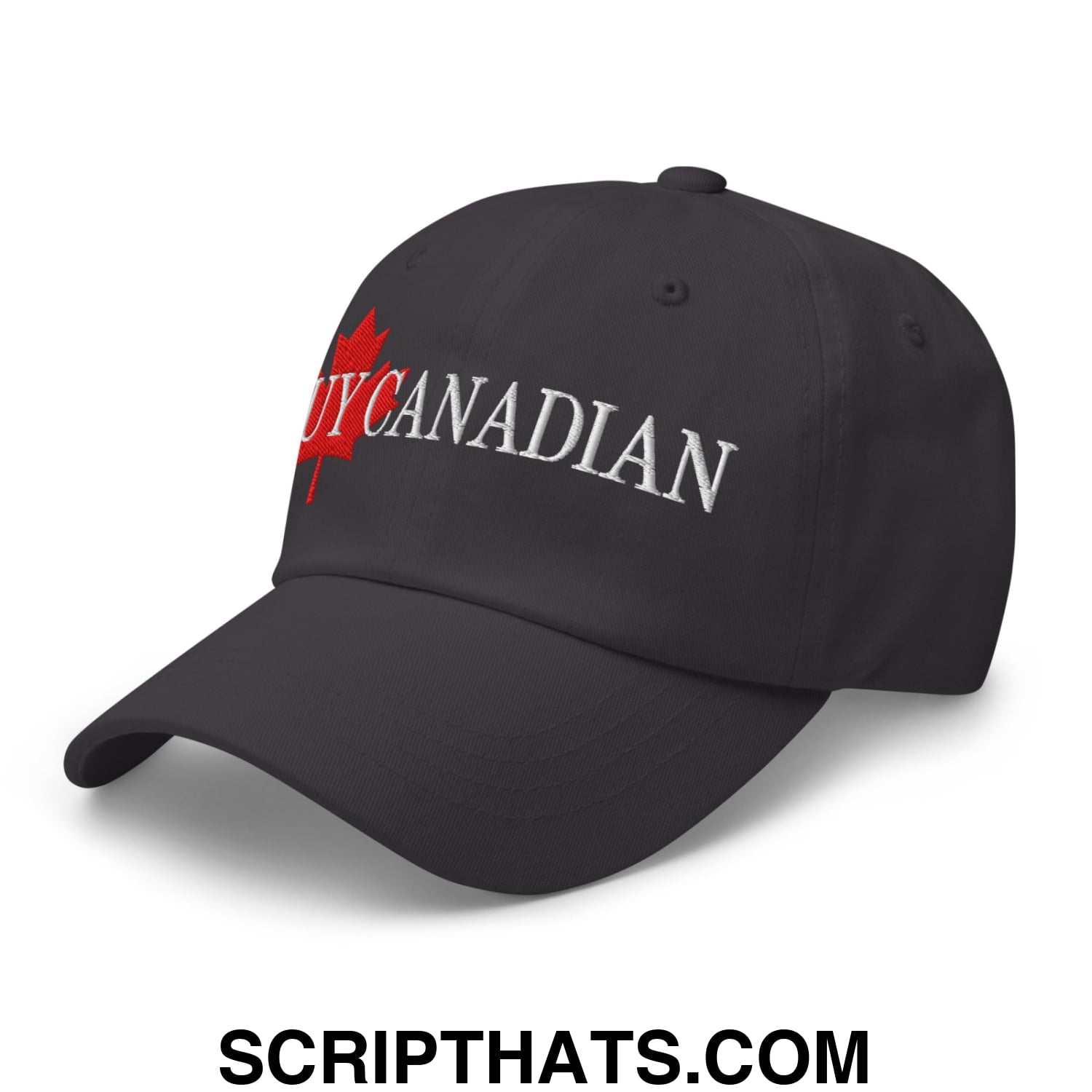 Buy Canadian Maple Leaf Embroidered Unstructured Dad Hat Dark Grey