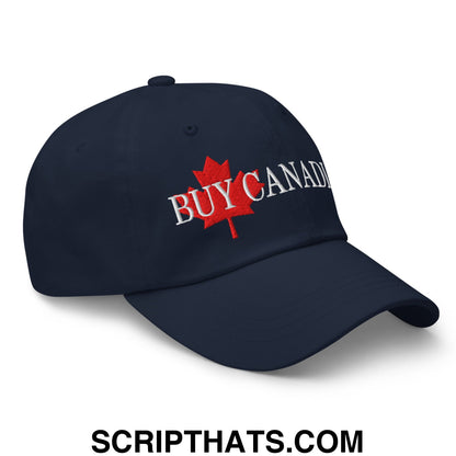 Buy Canadian Maple Leaf Embroidered Unstructured Dad Hat Navy
