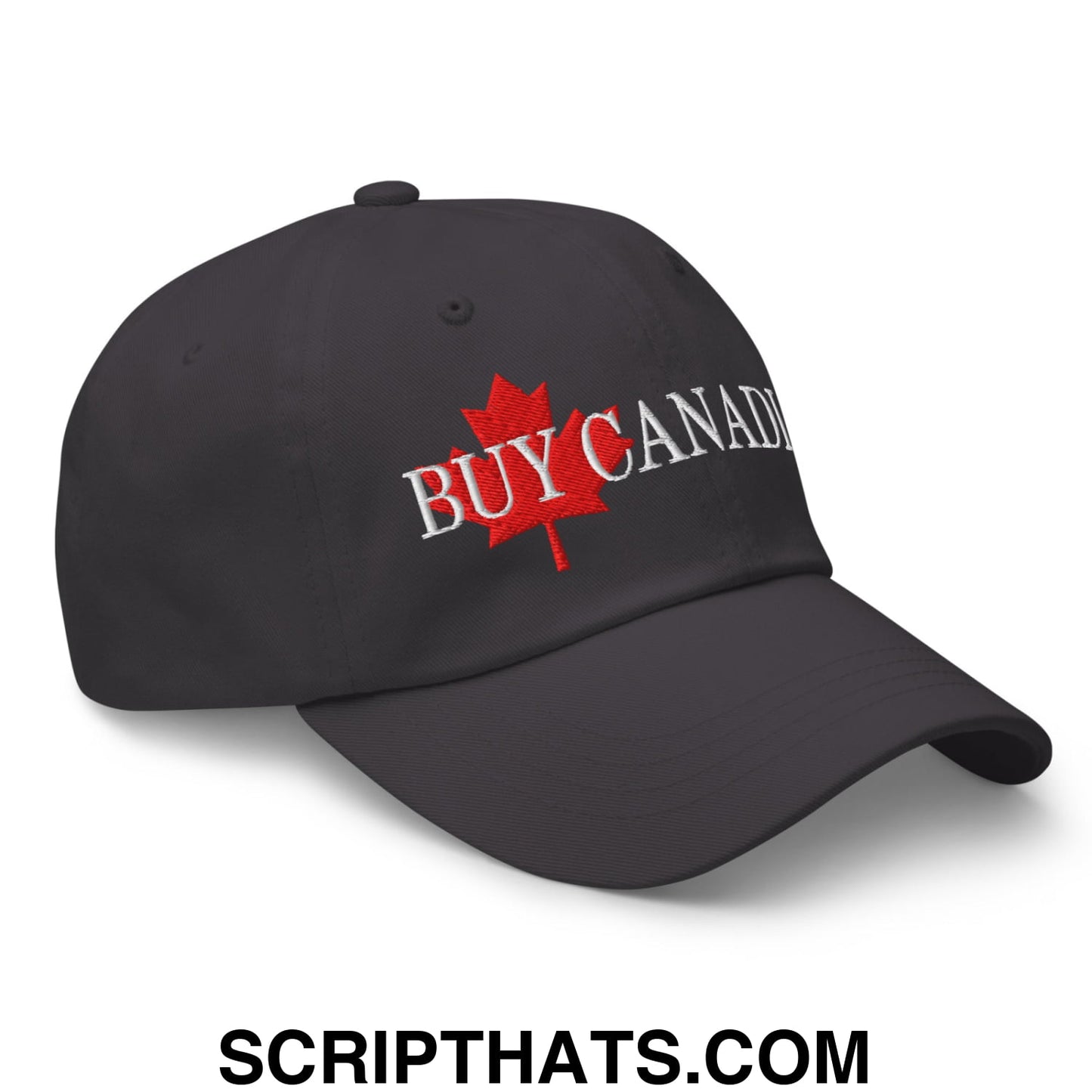 Buy Canadian Maple Leaf Embroidered Unstructured Dad Hat Dark Grey