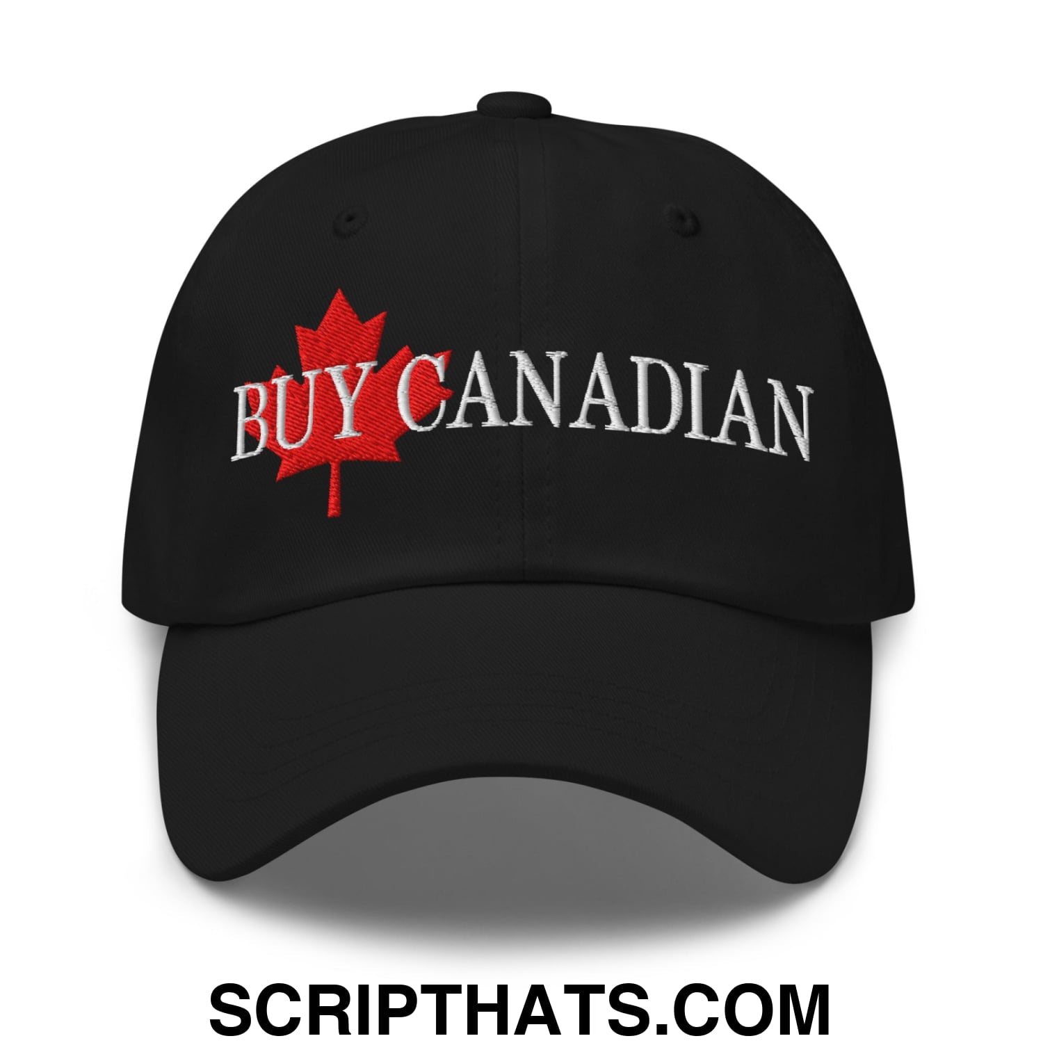 Buy Canadian Maple Leaf Embroidered Unstructured Dad Hat Black