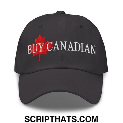 Buy Canadian Maple Leaf Embroidered Unstructured Dad Hat Dark Grey