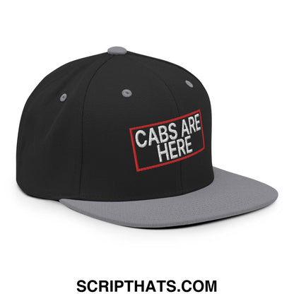 Cabs Are Here Bill Brim Snapback Hat Black Silver