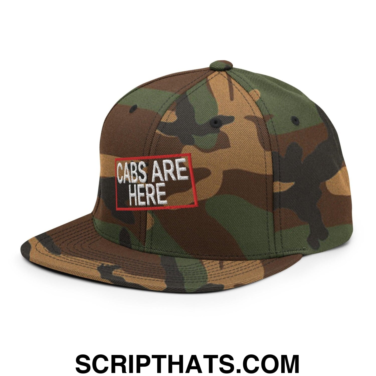 Cabs Are Here Bill Brim Snapback Hat Green Camo
