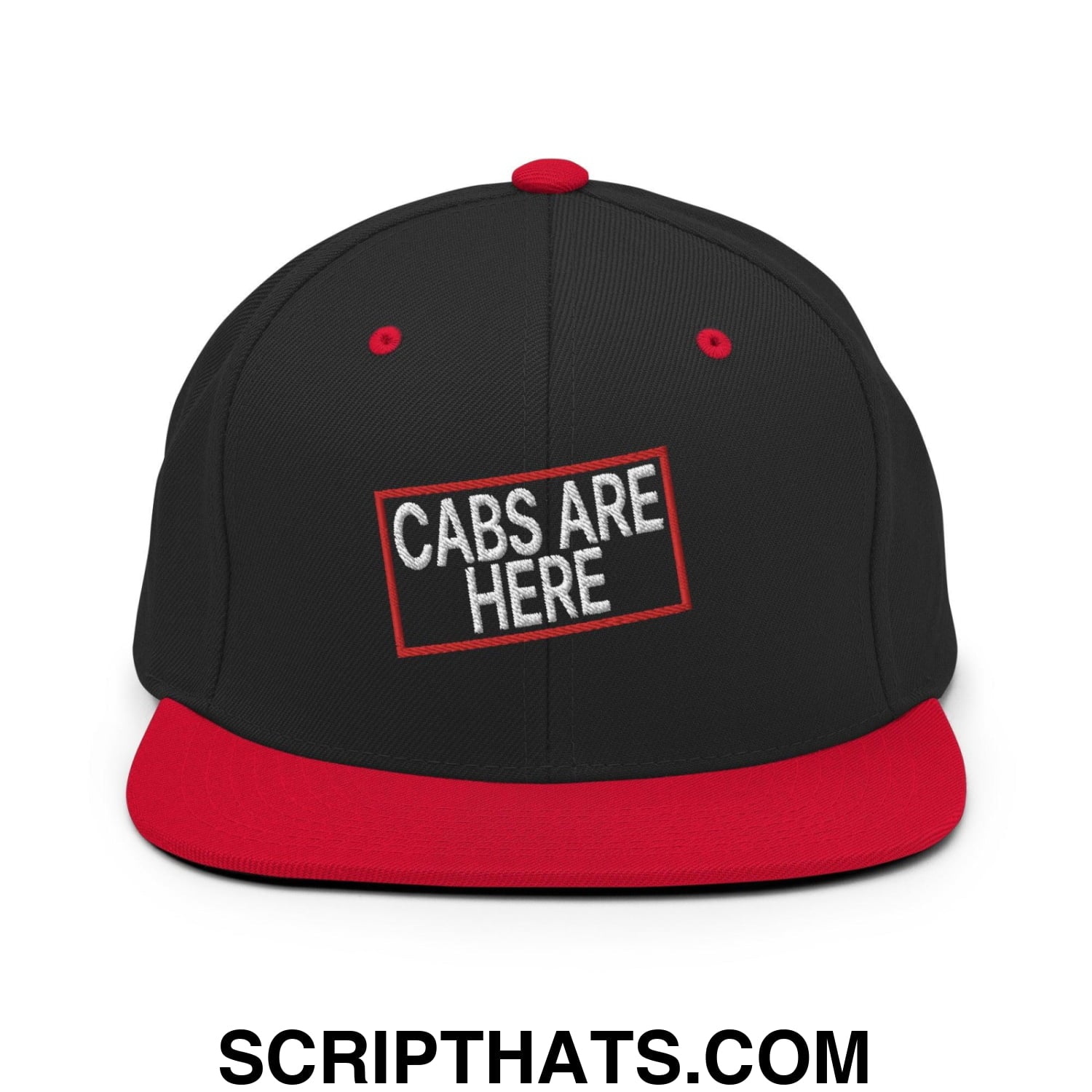 Cabs Are Here Bill Brim Snapback Hat Black Red