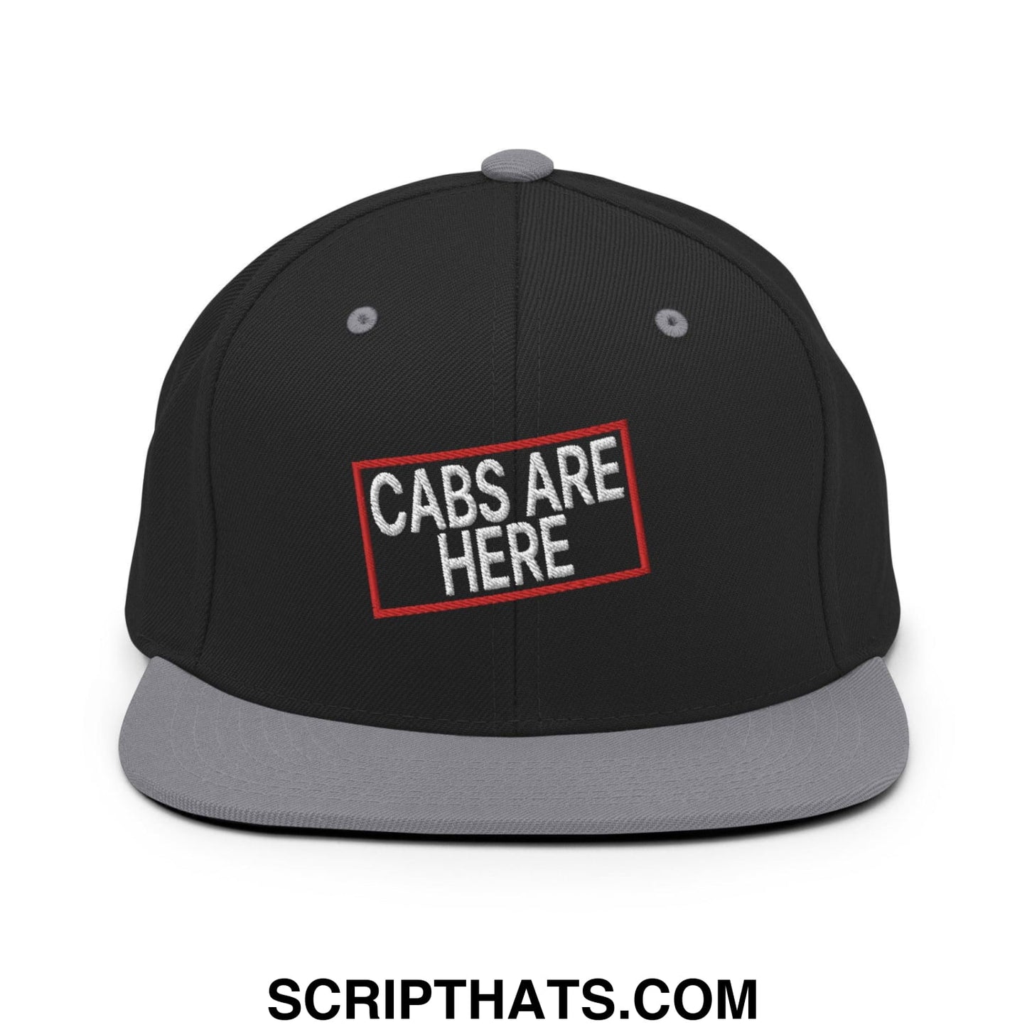 Cabs Are Here Bill Brim Snapback Hat Black Silver