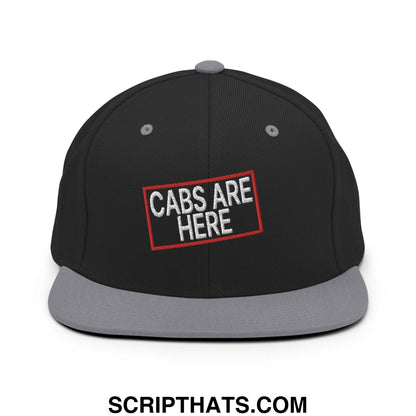 Cabs Are Here Bill Brim Snapback Hat Black Silver