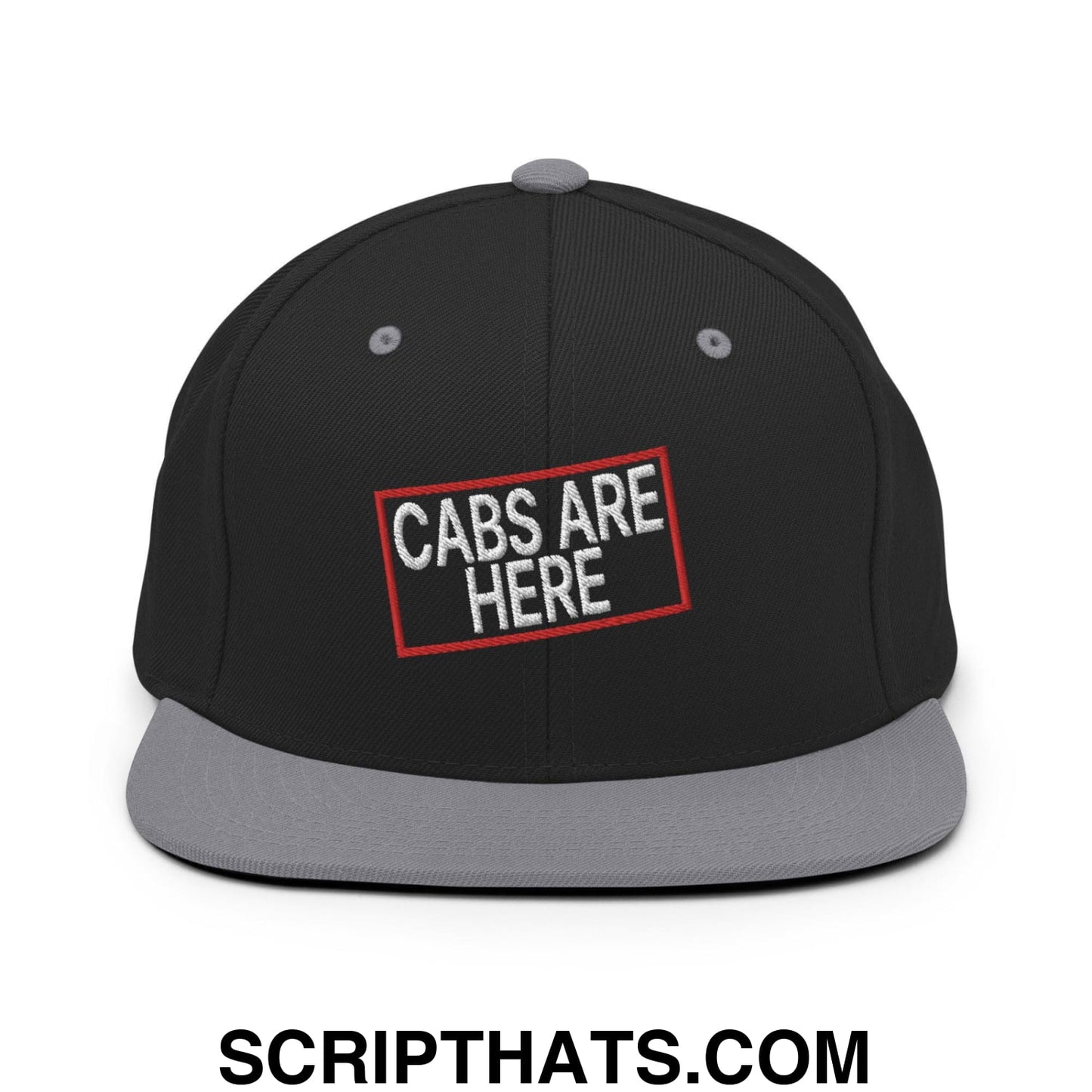 Cabs Are Here Bill Brim Snapback Hat Black Silver