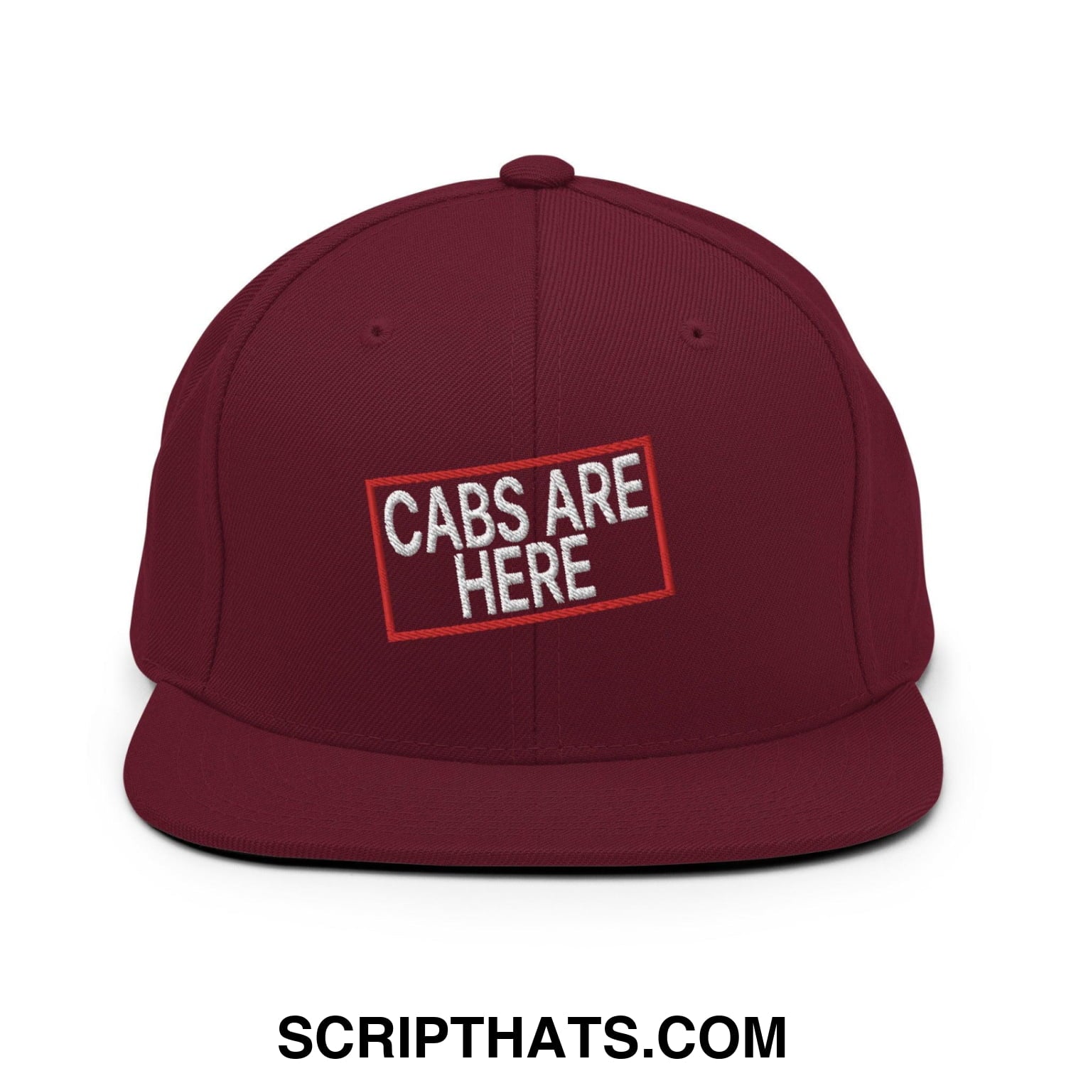 Cabs Are Here Bill Brim Snapback Hat Maroon
