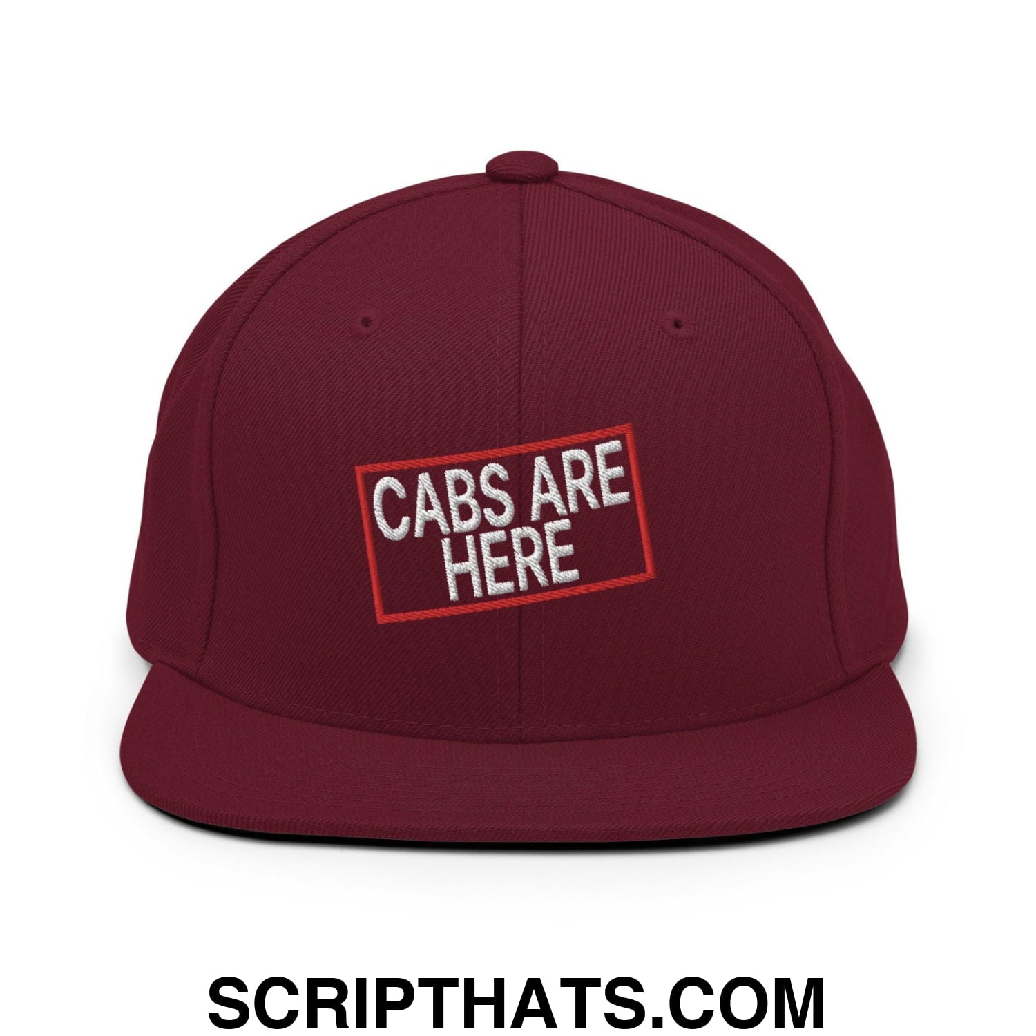 Cabs Are Here Bill Brim Snapback Hat Maroon