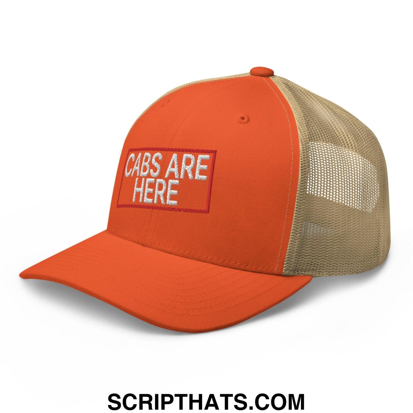 Cabs Are Here Retro Trucker Hat Rustic Orange Khaki