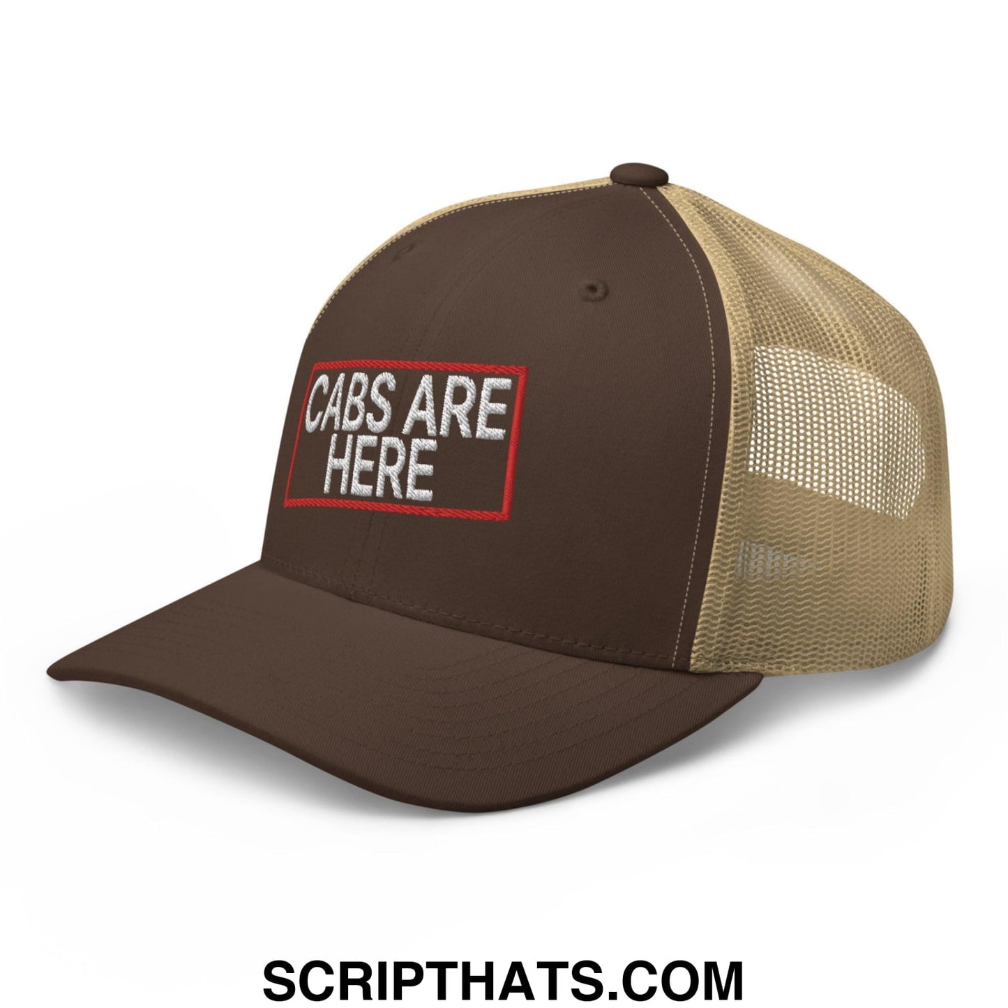 Cabs Are Here Retro Trucker Hat Brown Khaki