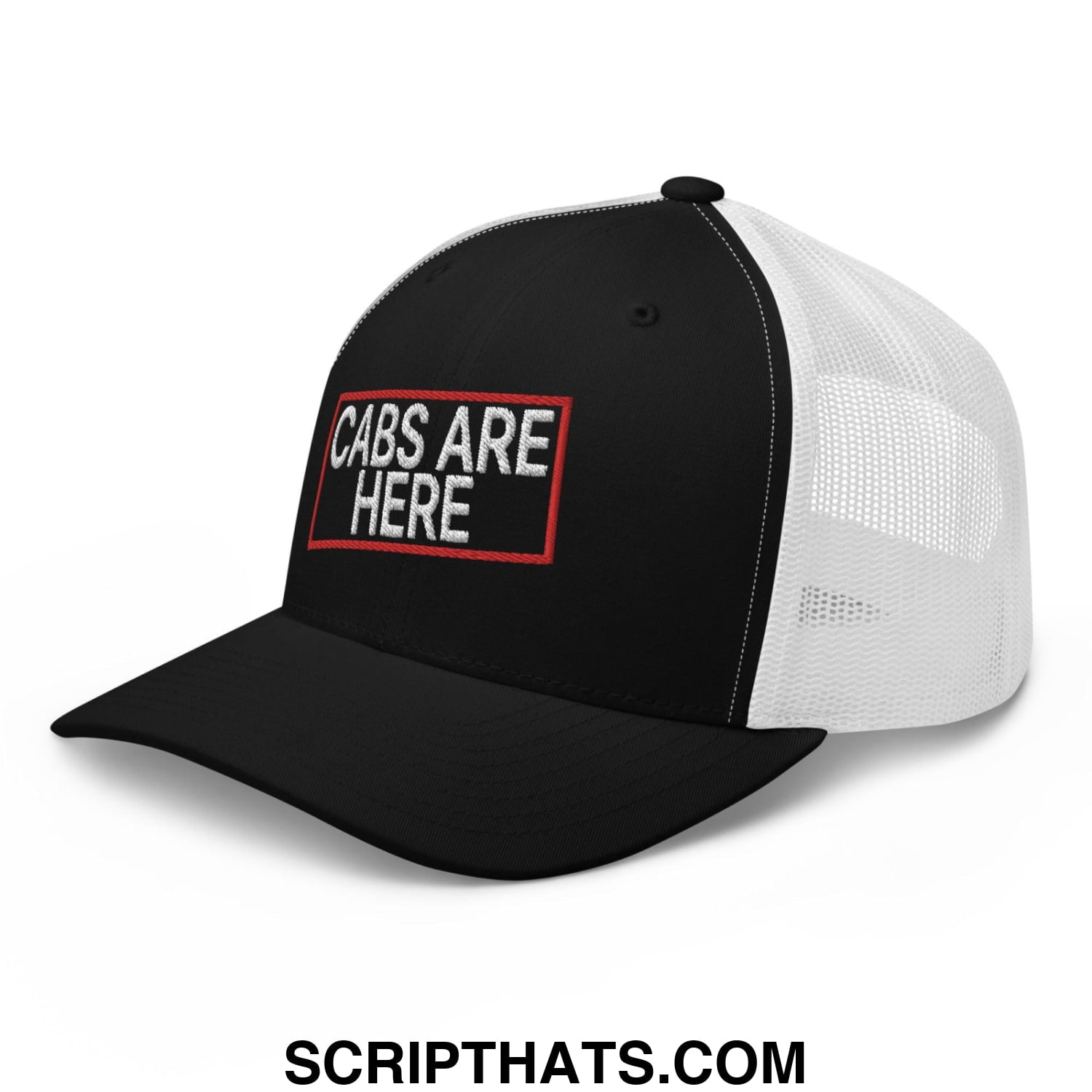 Cabs Are Here Retro Trucker Hat Black White