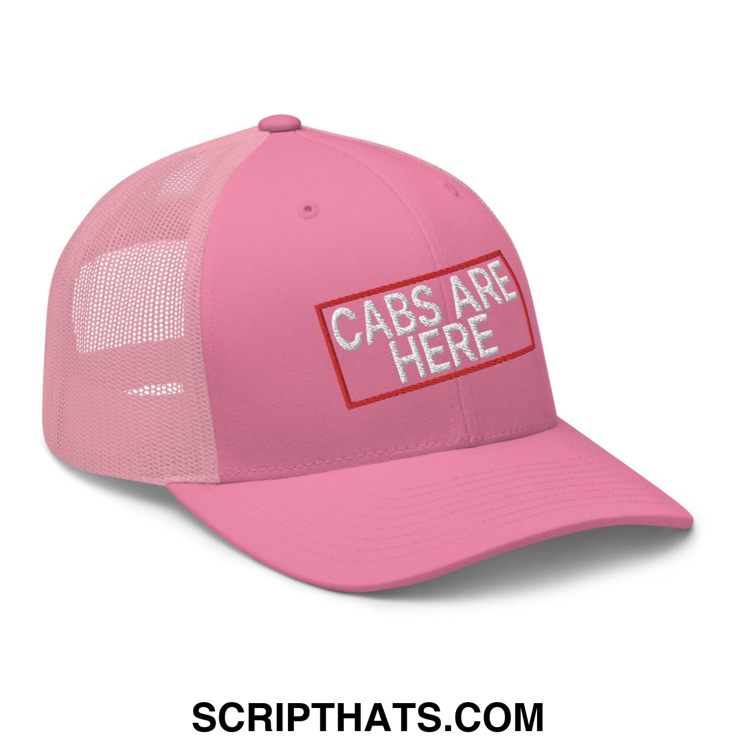 Cabs Are Here Retro Trucker Hat Pink