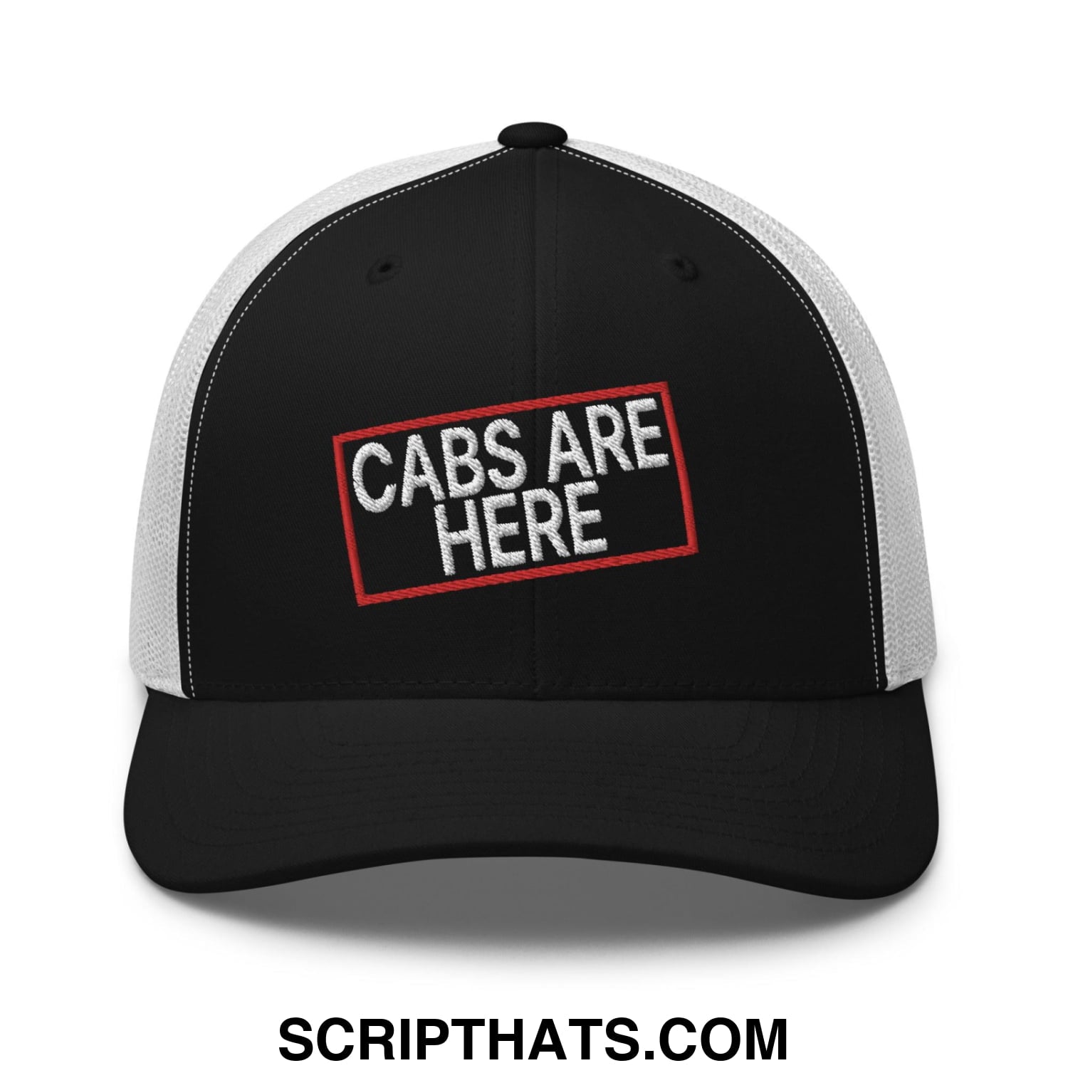 Cabs Are Here Retro Trucker Hat Black White