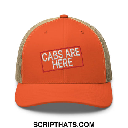 Cabs Are Here Retro Trucker Hat Rustic Orange Khaki