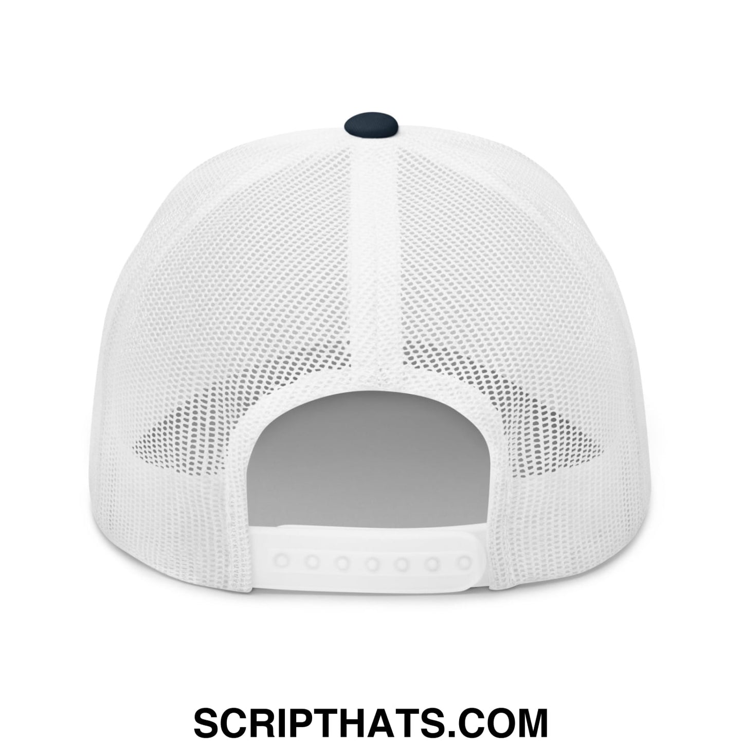 Caddie Embroidered Mesh Trucker Hat Navy White