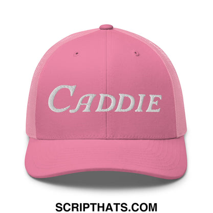 Caddie Embroidered Mesh Trucker Hat Pink
