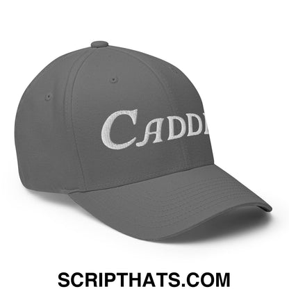 Caddie Embroidered Stretch Fit Golf Hat Grey