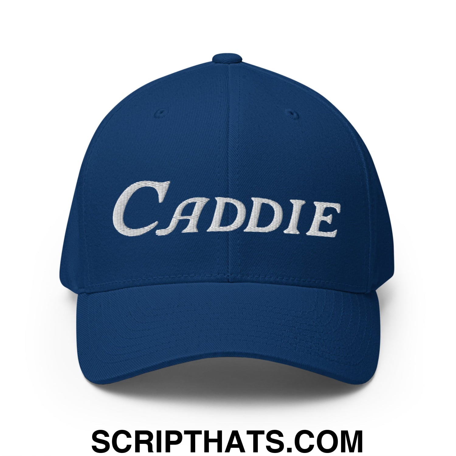 Caddie Embroidered Stretch Fit Golf Hat Royal Blue